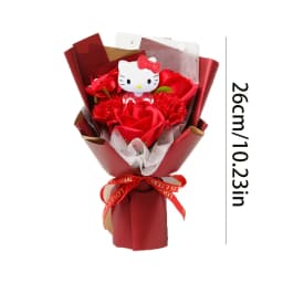 Sanrio Handheld Bouquet Hello Kitty Rose Bouquet Hello Kitty Artificial Roses Home and Wedding Decoration Hello Kitty Romantic