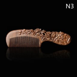 Wood Exquisite Carving Lotus Comb Anti-Static Beard Comb Handicraft Hair Styling Gift's Gift Natural Sandalwood Combs Solid