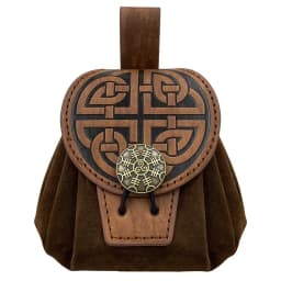 Steampunk Medieval Punk Style Fanny Packs for Men Pu Leather Coin Purse Hangable Belt Waist Bag Drawstring Hip Belt Bag Cosplay