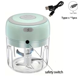 100ml/250ml Electric Mini Garlic Press Chopper - Rechargeable USB Masher with Powerful Lithium Battery, Easy Meat Grinder