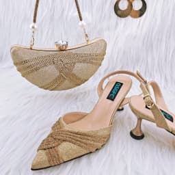 QSGFC New Black Color Flash Diamond Decoration Elegant And Intellectual Exquisite Banquet Ladies Shoes And Bag