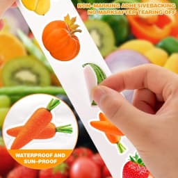500 Pcs / roll 2.5cm Fruits and Vegetables Shaped Waterproof Sticker Sealing Sticker Decorative Sticker Label