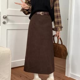 Matakawa Corduroy Long Skirts Autumn Winter Solid A-line Vintage Faldas Mujer Korean Fashion High Waist Simple Women Skirt