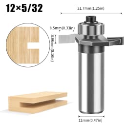 1pc 6mm 12mm Shank Ball T-cutter Woodworking Milling Router Bit Slotting Cutter 2-in-1 Slotting Crabapple Angle Milling Cutter