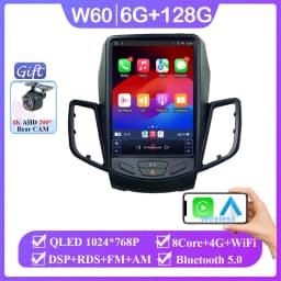 9.7" Android 16 Car Radio Carplay For Ford Fiesta Mk7 2009 2010 2012 2013 2014 2015 2016 Multimedia Player Stereo Screen DVD