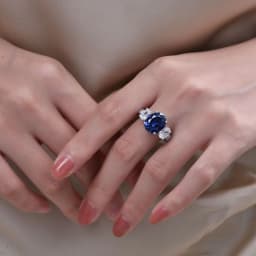 Wong Rain 100% 925 Sterling Silver Oval 5CT Sapphire High Carbon Diamond Gemstone Wedding Engagement Fine Jewelry Ring For Women