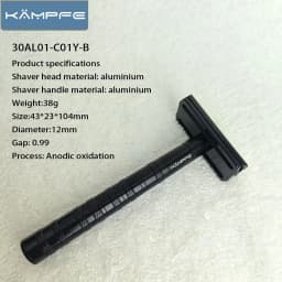 KAMPFE Aluminum Manual Razor Shaver Safety CNC Processed Hair Removal Tool with 5 Spare Blades for Men And Women