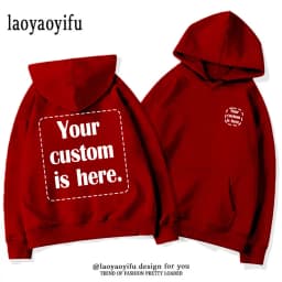2025 Long Sleeve Custom High Quality Cotton Hoodie Text Casual Custom Printed Text DIY Customized Personalized Hooded Sweatshirt