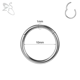 ZS 1 PC G23 Titanium Steel Round Nose Ring Men Women 20/18/16G Septum Piercings Ear Cartilage Helix Piercing Body Jewelry 6-14MM