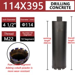 LAANCI Diamond Core Drill Bit Reinforced Concrete Drill Bit Diameter Range 25-200mm Total Length 400mm For Drilling On Concrete