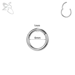 ZS 1 PC G23 Titanium Steel Round Nose Ring Men Women 20/18/16G Septum Piercings Ear Cartilage Helix Piercing Body Jewelry 6-14MM