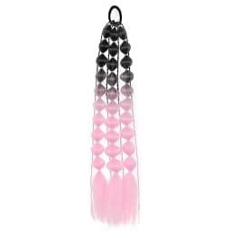 Synthetic 1Pcs Ponytail Extension Corlorful Bubble Braid Long Lantern Braided Ponytail with Hair Tie Straight Hairpieces