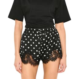 Women's Mini Shorts Lace Patchwork Drawstring Elastic Waist Casual Summer Lounge Shorts