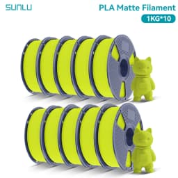SUNLU 10Roll PLA Matte Filament 1.75mm 1kg Spool (2.2lbs) Smooth Matte Finish Neatly Wound Filament Fit Most FDM Printer