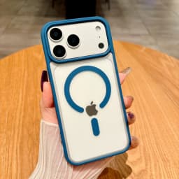 Luxury Magnetic Colorful Border Clear Case For iPhone 17 Air 16E 15 14 Plus11 12 13 17 Pro Max For Magsafe Wireless Charge Cover