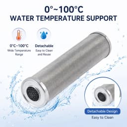 10 Inch 304/316 Stainless Steel Filter Screen Washable High Temp Resistant Universal Pre Filter Home Water Purifier