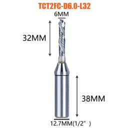 Dreanique 1pc Composite Flute with ChipBreaker Carbide Milling Cutter For Hard Wood Laminated Panel,TCT Compression Router Bit