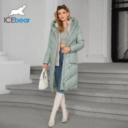 ICEbear 2024 Women's Down Jacket Long Cap Lining Clip 2 Pieces Warm Soft Large Pocket Zipper Comforter Women's Jacket GWD4568I
