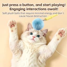 Electric Cat Teaser Catapult Retrievable Launch Teasing Stick Toy Boredom Relief Interactive Cat Paw Printed Wand Smart CatToy