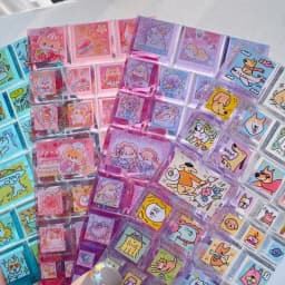 NEKONI Creative Square Mini Drop Block Seal 3D Stickers Scrapbooking DIY Journaling Stationery Diary Cute Stickers School Supply