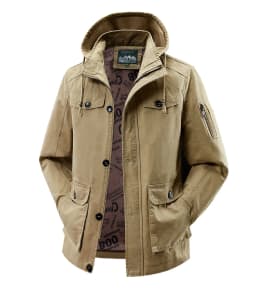 Winter Cotton-padded Men's Tooling Jacket Medium And Long Men's Large-size Coat Warm And Thicker