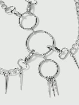 HERSHINE Women's Sexy Silver Ring Spike Body Chain Set, Y2K Gothic, Punk, Harajuku, Rock & Hip Hop Accessories,spring,summer