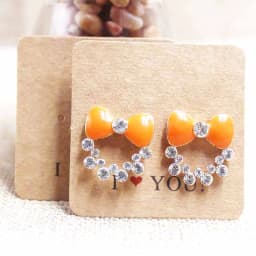 100PCS DIY White/Kraft Paper Handmade Stud Earring Tag Square Shape Small Cute Earring Packing Display Tag Card