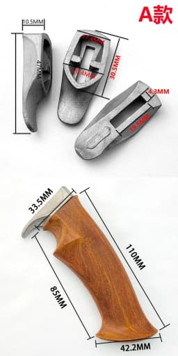 1 Set Rose Wood Knife Handle for DIY Semi-finished Damascus Knife Handle Material with Knife Guard DIY Making Blade Accessories