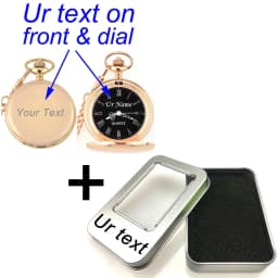 Customize With Your LOGO Name Text Classic Fashion 47MM Fob Chain Smooth Steel Polish Quartz Pocket Watch Mens Pendant Presents