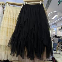 Elegant Petal Fine Mesh Half Skirt Women Spring Summer Irregular Long Fairy Skirt mid Length Korean Style High Waist Elastic