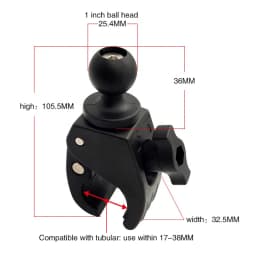 1 Inch 25mm Ball Head Adapter Motorcycle Handlebar Clamp Mount Phone Ball Head Mount Aluminum Ball Base Socket Arm Mount for Ram