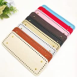 Hot Handmade Rectangular 28 * 10cm Bottom For Knitted Bag PU Leather Pad Handcraft Bag Base With Holes DIY Crochet Bag Bottom