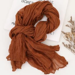 Solid Color 180*90cm Cotton Linen Scarf Retro Autumn Winter New Warm Silk Pleated Retro Thin Long Strip Shawl Men and Women's
