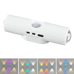RGB LED Night Lights Double-head Sunset Light Motion Sensor Under Cabinet Lamp USB Charging Magnetic Bedroom Atmosphere Lighting
