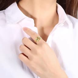 Just Breathe Ring for Women Adjustable Heart Ring Stainless Steel Spiral Wrap Healing Rings I F love you