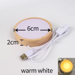 1-4PCS 6/8/10CM Round Wooden LED Night Light Base 3D Decorative Wooden Holder Display Stand Crystals Glass Ball Acrylic Decor