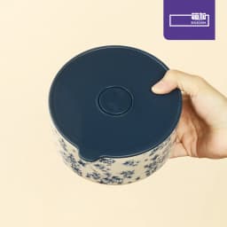 SOLECASA Elegant Blue Underglaze Ceramic Lunch Box, Airtight and Leak-Proof for Office, Picnic, and Meal Prep