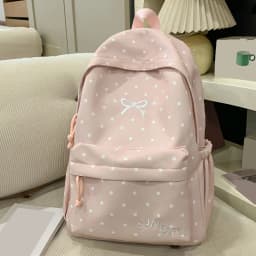 Korean Style Cute Polka Dot Backpack Nylon Women Large Capacity Campus Daypack