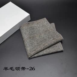 23*23CM New Vintage Wool Pocket Square Plaid Black Handkerchief Men's Business Suit Tie Accessories Scarf Hankies Tuxedo Cravat
