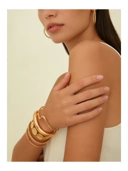 Retro Boho Minimalist Bracelets Set For Women Luxury Exaggerated Geometric Design Wide Metal Bangles Daily Wear Jewelry Gift New