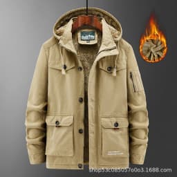 Winter Cotton-padded Men's Tooling Jacket Medium And Long Men's Large-size Coat Warm And Thicker