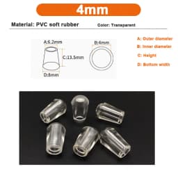 2.5/3/3.5/4/5/6/7/8/10mm PVC Round End Cap Cover Screw Thread Hook Cover Soft Plastic Caps Coat Hanger Anti Protective Sleeve