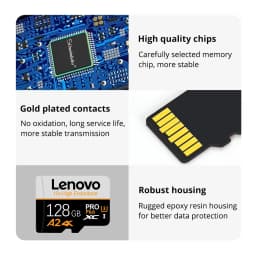 Lenovo High Speed SD Memory Card 512GB 4K Full HD Micro Video Card Compatible with Phone GoPro Action Camera 128GB 256GB SD Card