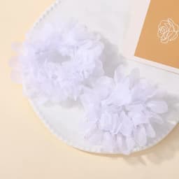 2Pcs Glirs Cute and Sweet Chiffon Flowers Headband Hair Accessories with Elastic Bands Colorful Beads Hair Bands Holiday Gifts