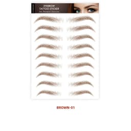 Brown Eyebrows Makeup Tattoo Sticker Water-based Hair-liked Waterproof Long Lasting False Stickers for Brow Grooming Shaping