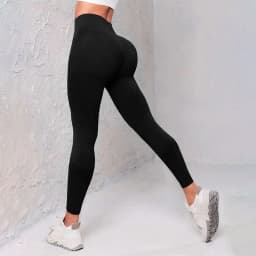 Elastic High Waist Leggings Women Knitted Solid Tights Seamless Butt Lift Fitness Yoga Fashion Skinnly Gym Sports Leggings