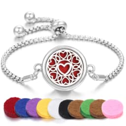 Tree of Life Aromatherapy Bracelet Open Lockets Bangle Essential Oil Diffuser Bracelet Adjustable Chain Bracelet with 10pcs Pads