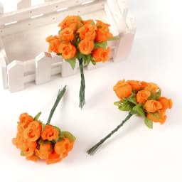 12Pcs Mini Artificial Rose Flowers Bouquet Silk Fake Flowers For Home Decor DIY Wedding Decoration Craft Wreath Gift Accessories