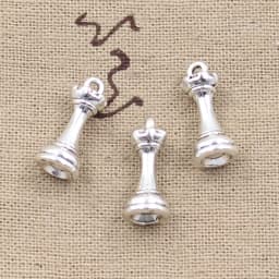 10pcs Charms Chess Knight Bishop Pawn King Queen Rook Antique Pendants,Vintage Tibetan Bronze Silver Color DIY Handmade Jewelry