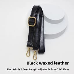 New Yu Black Leather Bag Strap Single Shoulder Crossbody Bag Long Strap School Bag Backpack Accessories Women's Bag Belt